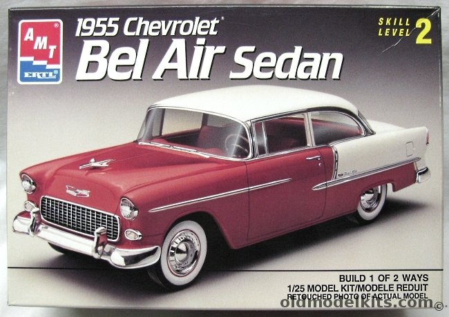 AMT 1/25 1955 Chevrolet  Bel Air - 2 Door Sedan (Post), 6771 plastic model kit